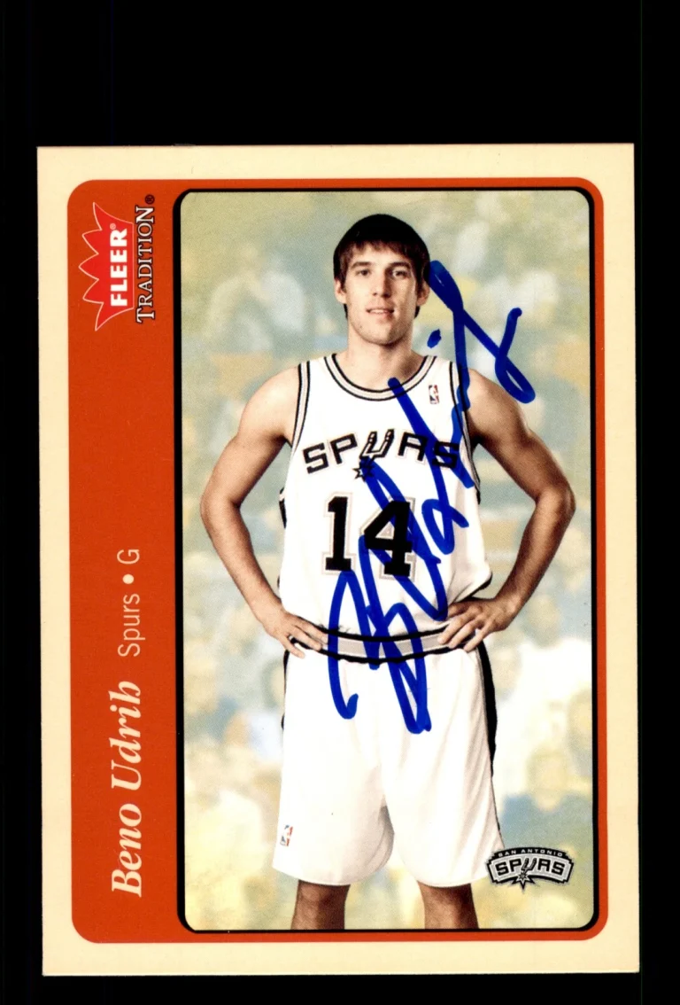 Signed Basketball Card Auto Beno Udrih 2004-05 Fleer Tradition #248 Spurs