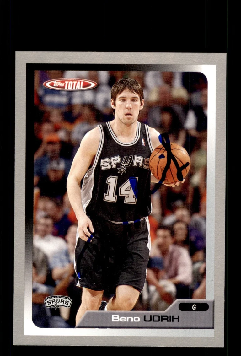 Signed Basketball Card Auto Beno Udrih 2005-06 Topps Total #211 Spurs