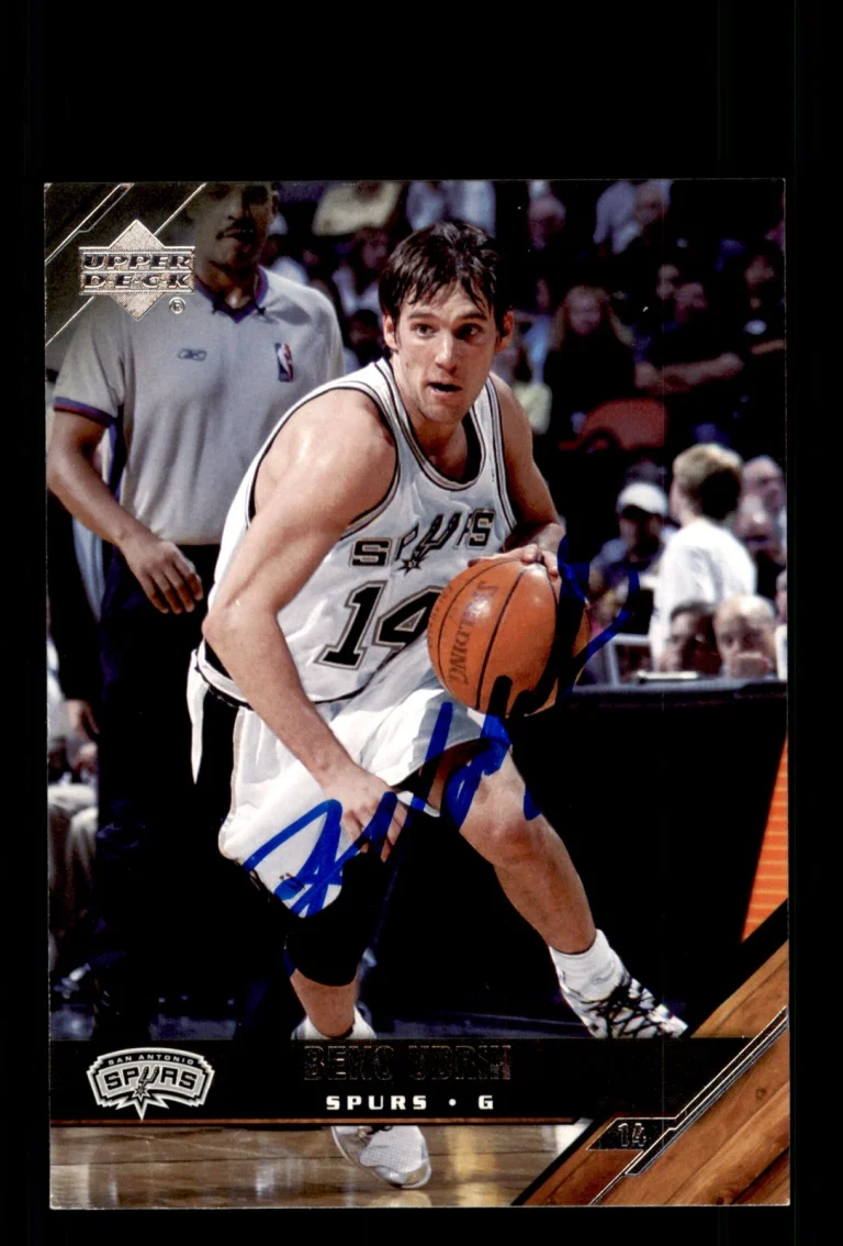 Signed Basketball Card Auto Beno Udrih 2005-06 Upper Deck #171 San Antonio Spurs