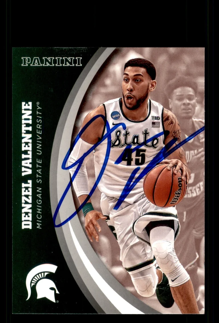 Signed Basketball Card Auto Denzel Valentine 2016 Panini Michigan State Spartans