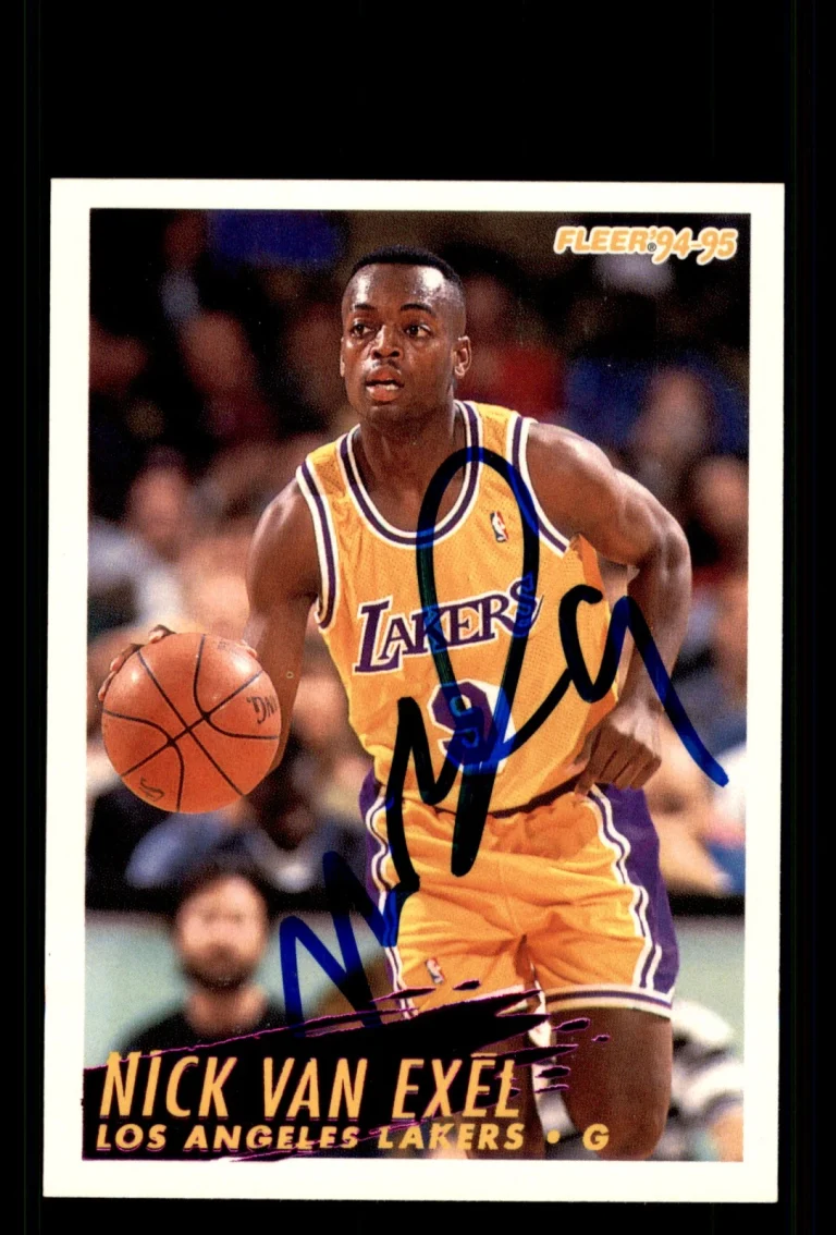 Signed Basketball Card Auto Nick Van Exel 1994-95 Fleer #113 Los Angeles Lakers