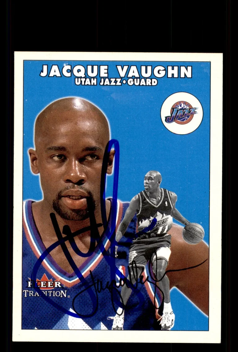 Signed Basketball Card Auto Jacque Vaughn 2000-01 Fleer Tradition #76 Jazz