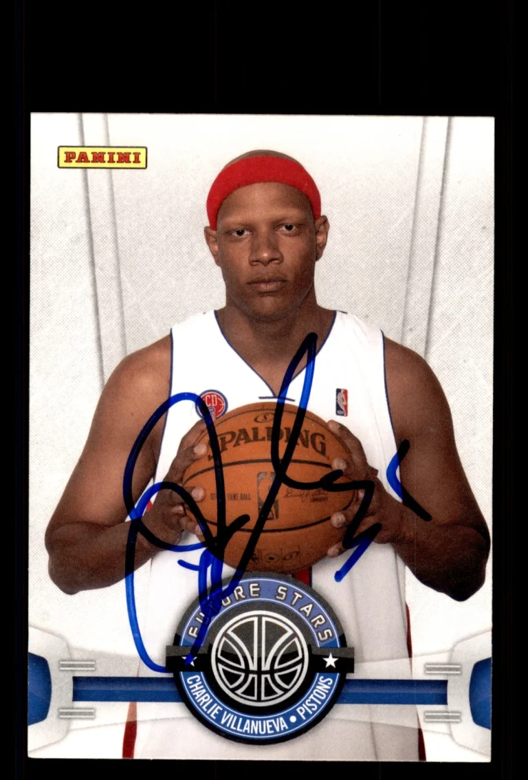 Signed Basketball Card Auto Charlie Villanueva 2009-10 Panini #3 Pistons