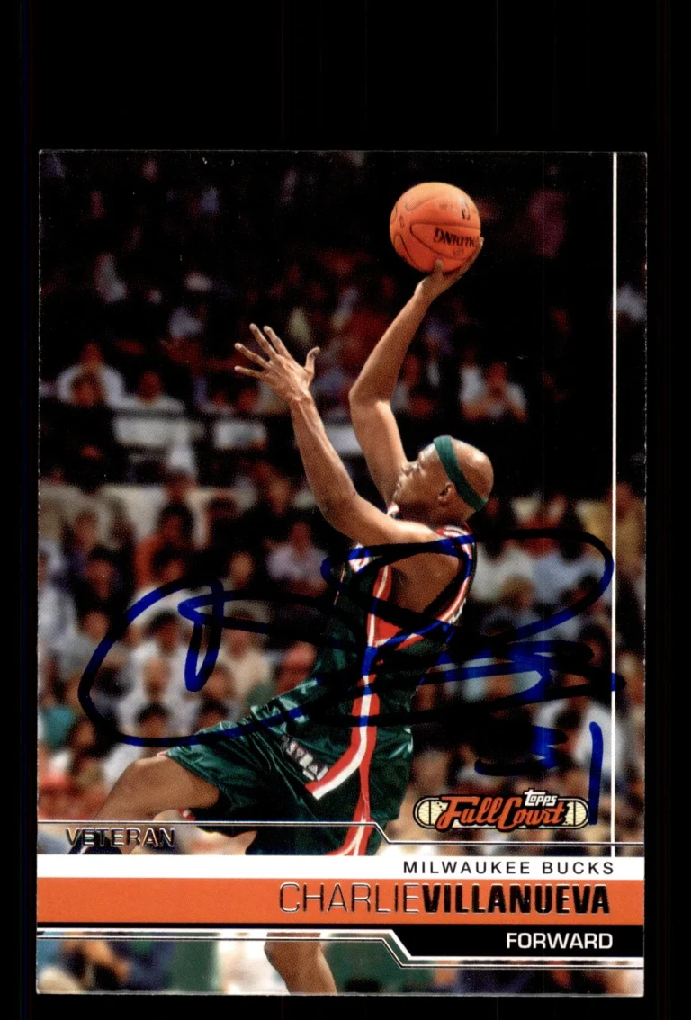 Signed Basketball Card Auto Charlie Villanueva 2006-07 Topps Full Court #67