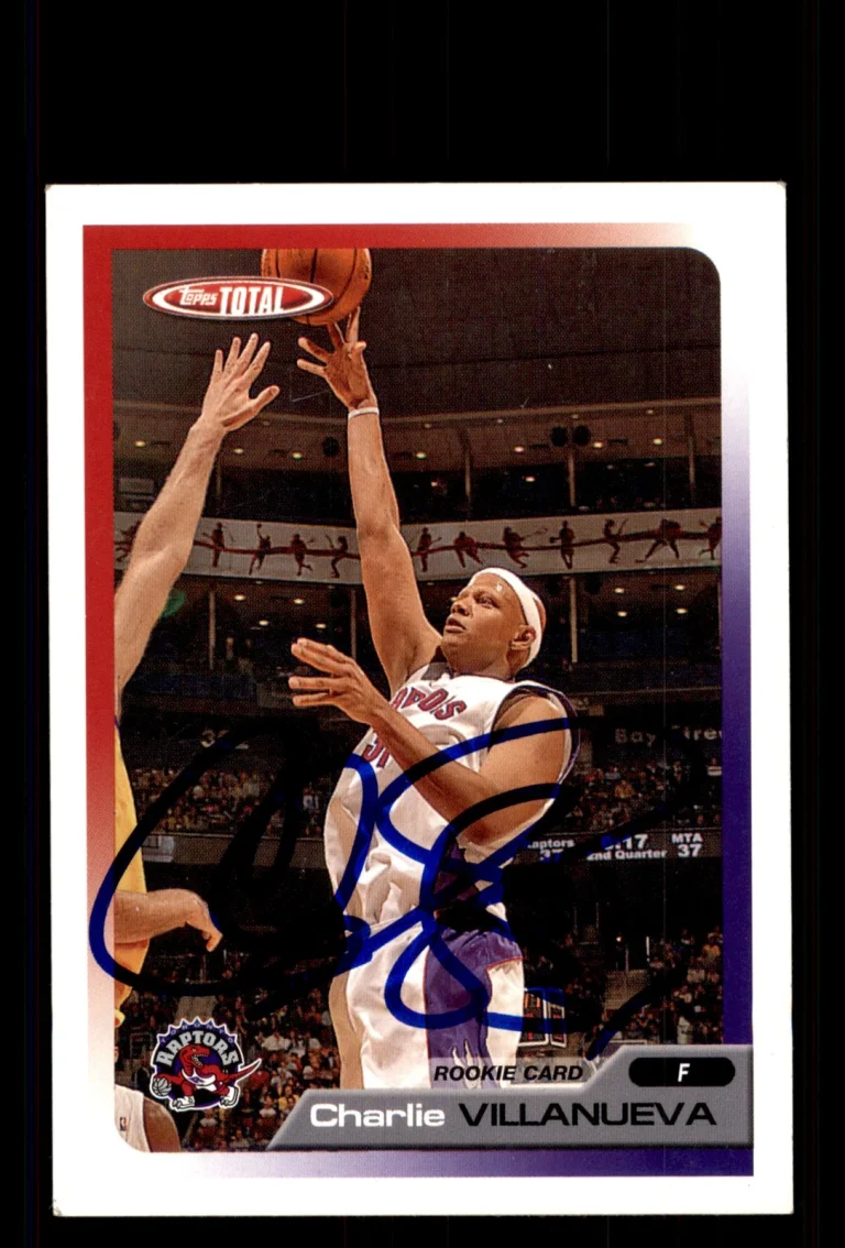 Signed Basketball Card Auto Charlie Villanueva 2005-06 Topps Total #283 Raptors