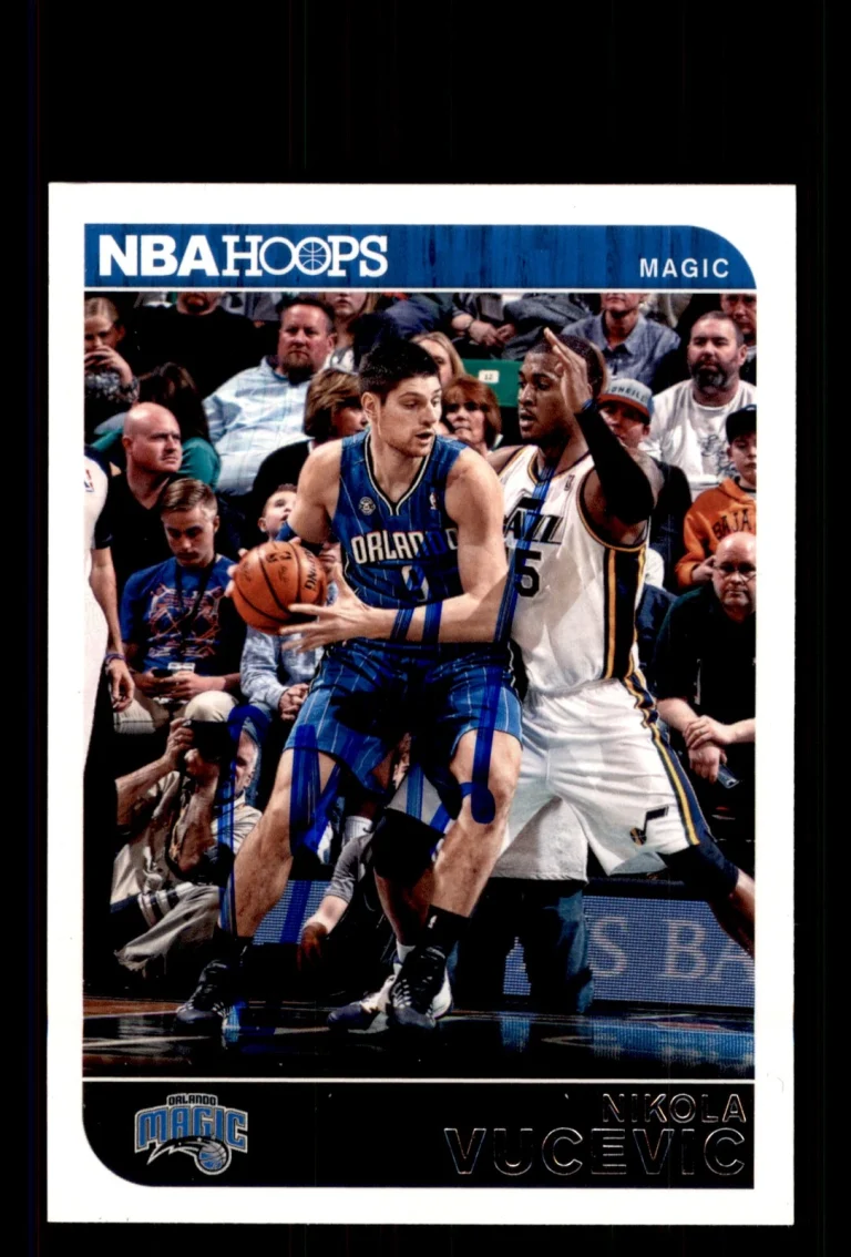 Signed Basketball Card Auto Nikola Vucevic 2014-15 Hoops #4 Orlando Magic