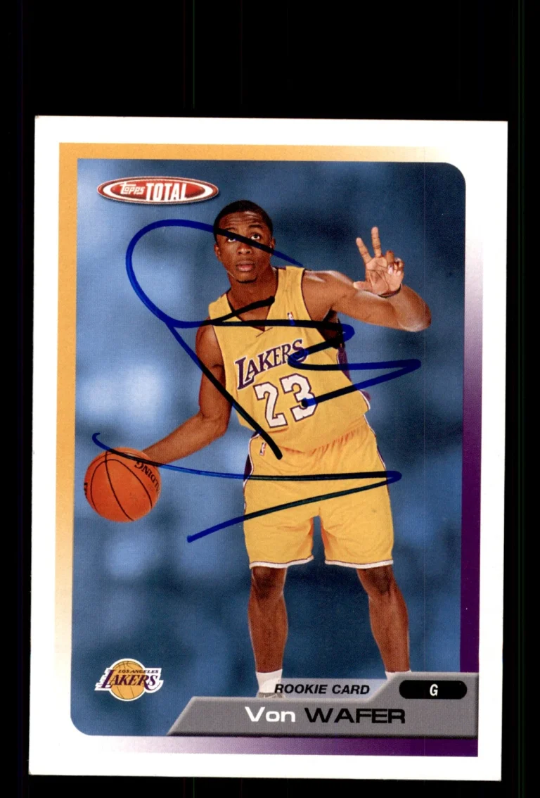 Signed Basketball Card Auto Von Wafer 2005-06 Topps Total #350 LA Lakers