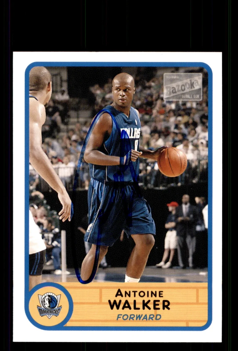 Signed Basketball Card Auto Antoine Walker 2003-04 Bazooka #88 Dallas Mavericks