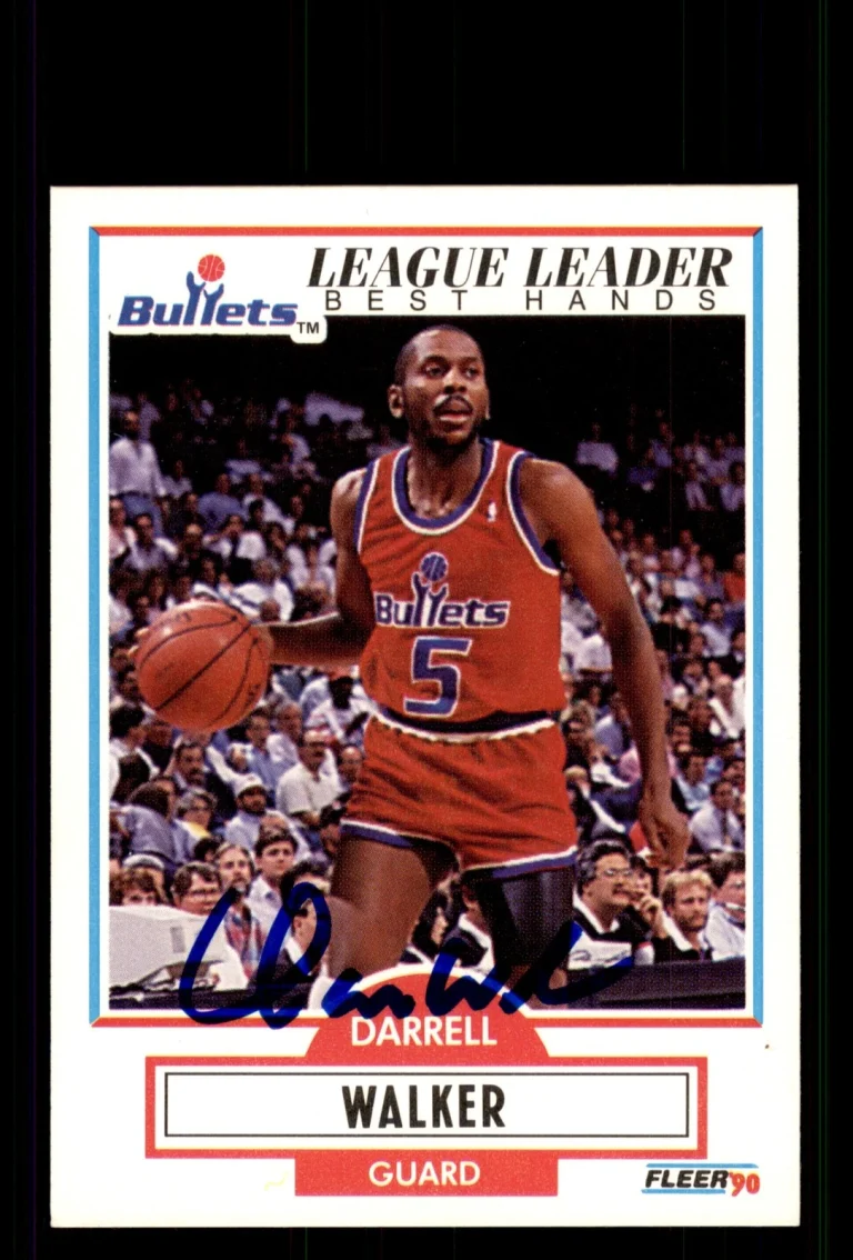Signed Basketball Card Auto Darrell Walker 1990-91 Fleer #196 Washington Bullets