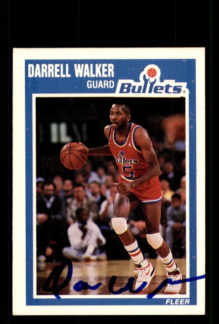 Signed Basketball Card Auto Darrell Walker 1989-90 Fleer #161 Washington Bullets