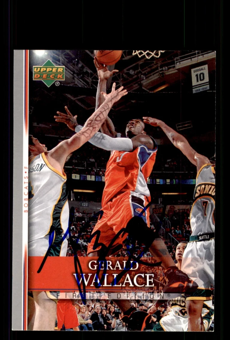 Signed Basketball Card Auto Gerald Wallace 2007-08 Upper Deck First Edition #152
