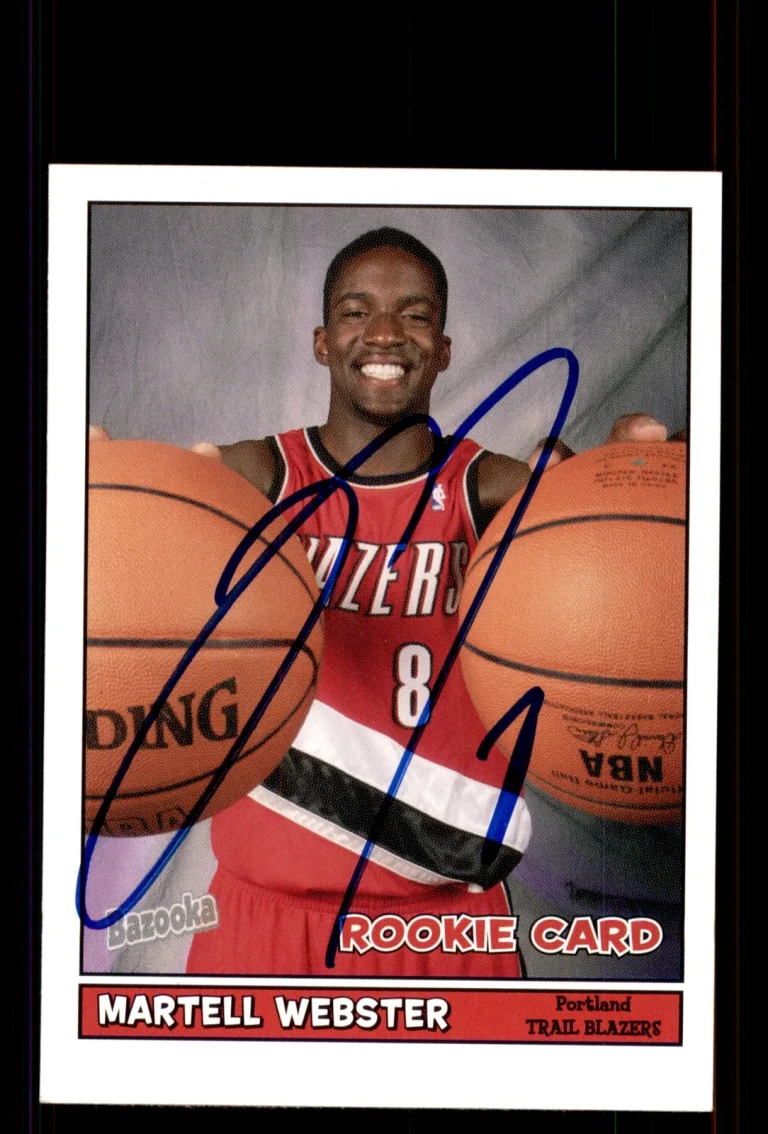 Signed Basketball Card Auto Martell Webster 2005-06 Bazooka #203 Trail Blazers