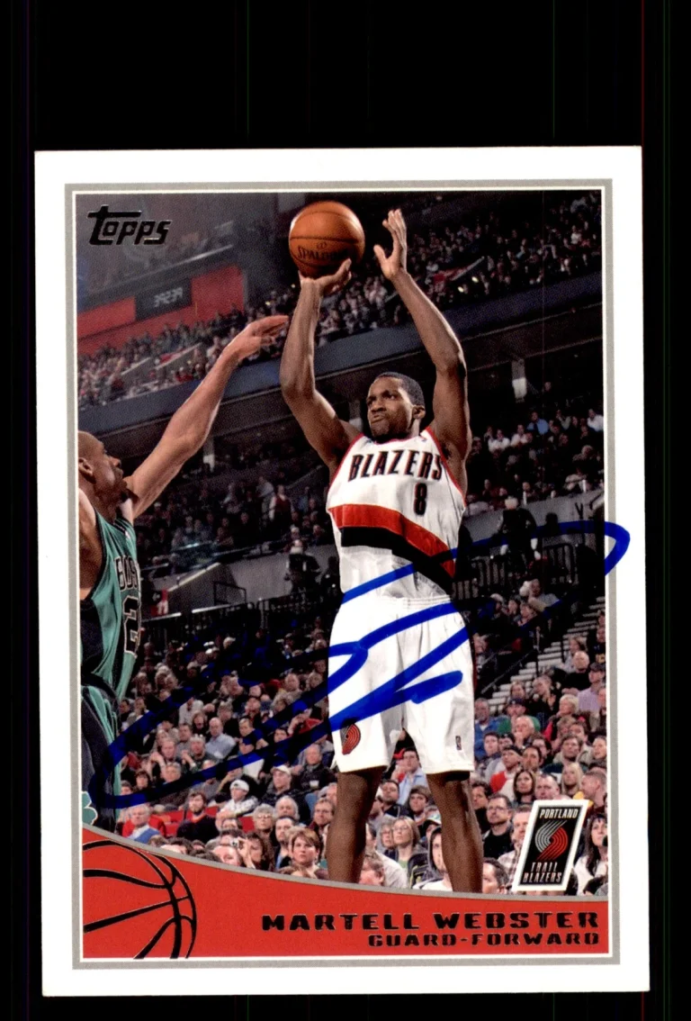 Signed Basketball Card Auto Martell Webster 2009-10 Topps #259 Trail Blazers