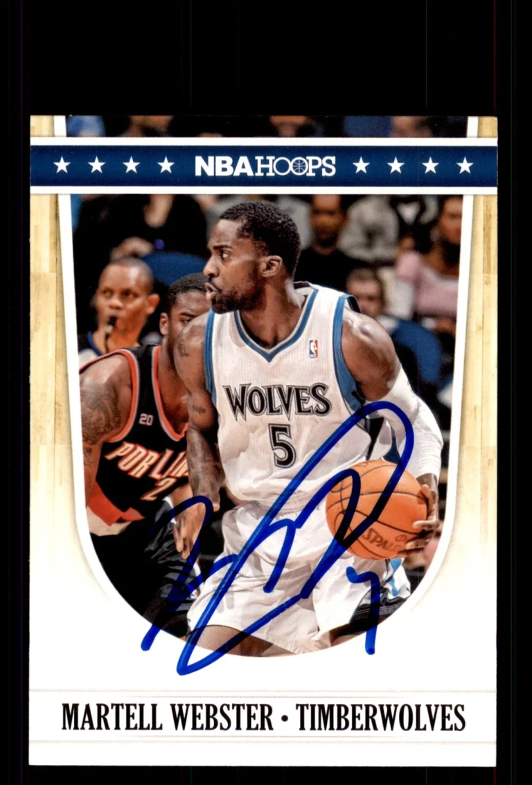 Signed Basketball Card Auto Martell Webster 2011-12 Hoops #142 Timberwolves