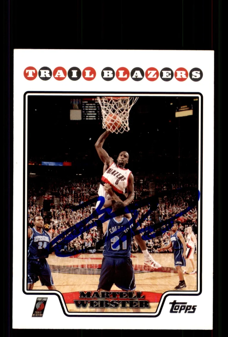Signed Basketball Card Auto Martell Webster 2008-09 Topps #125 Trail Blazers