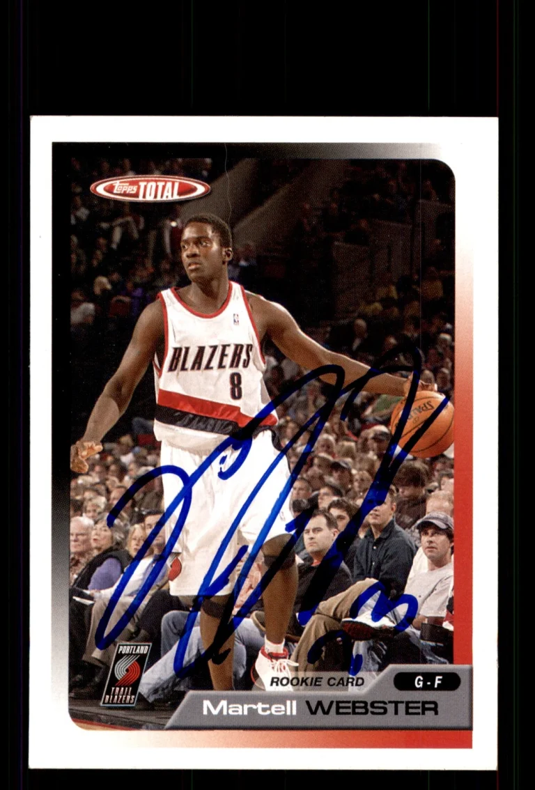 Signed Basketball Card Auto Martell Webster 2005-06 Topps Total #329