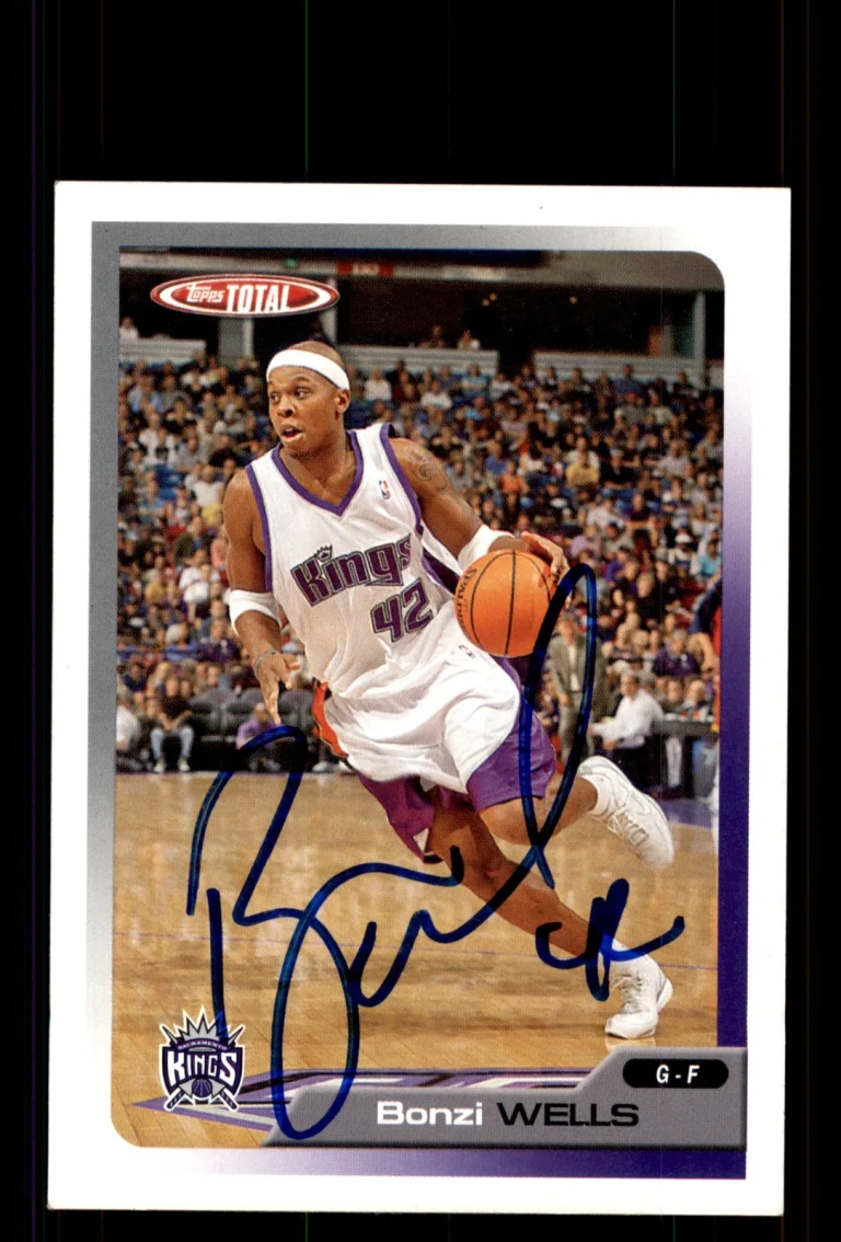 Signed Basketball Card Auto Bonzi Wells 2005-06 Topps Total #298 Kings