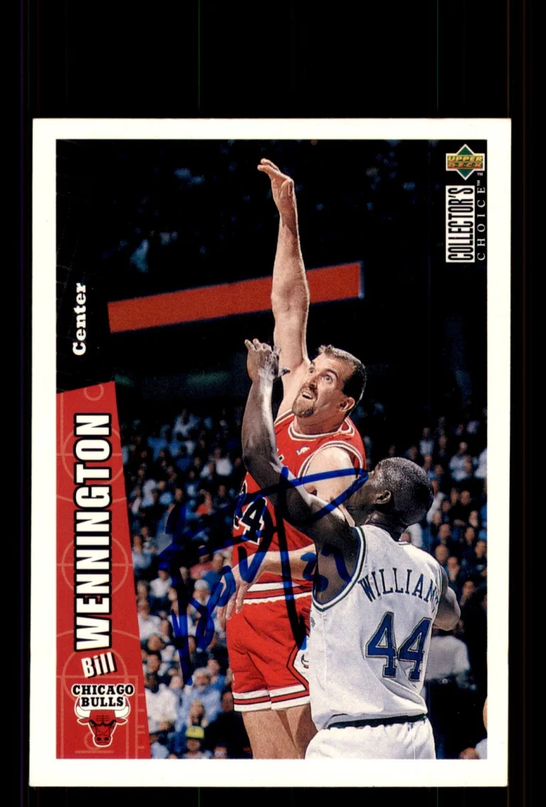 Signed Basketball Card Auto Bill Wennington 1996-97 Collector's Choice #222