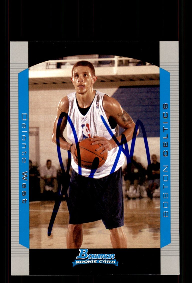 Signed Basketball Card Auto Delonte West 2004-05 Bowman #128 Boston Celtics