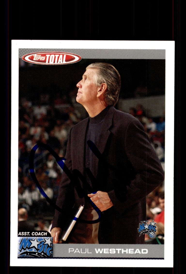 Signed Basketball Card Auto Paul Westhead 2004-05 Topps Total #402 Magic
