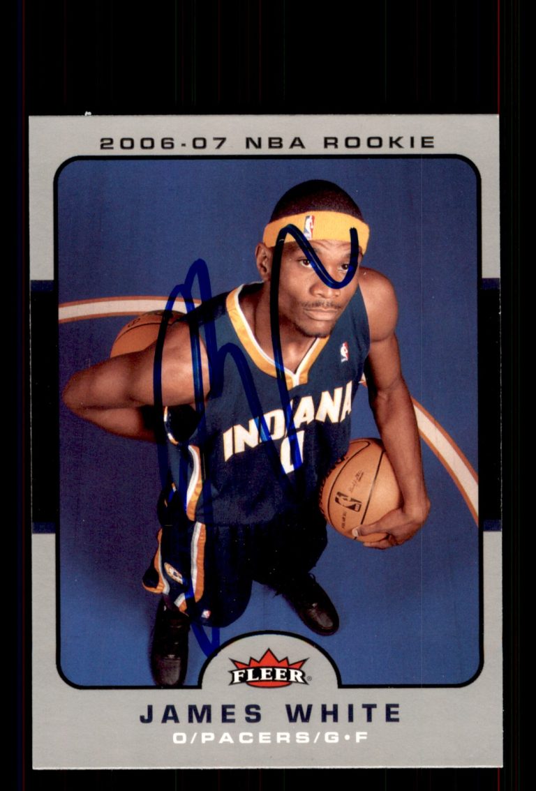 Signed Basketball Card Auto James White 2006-07 Fleer #223 Indiana Pacers