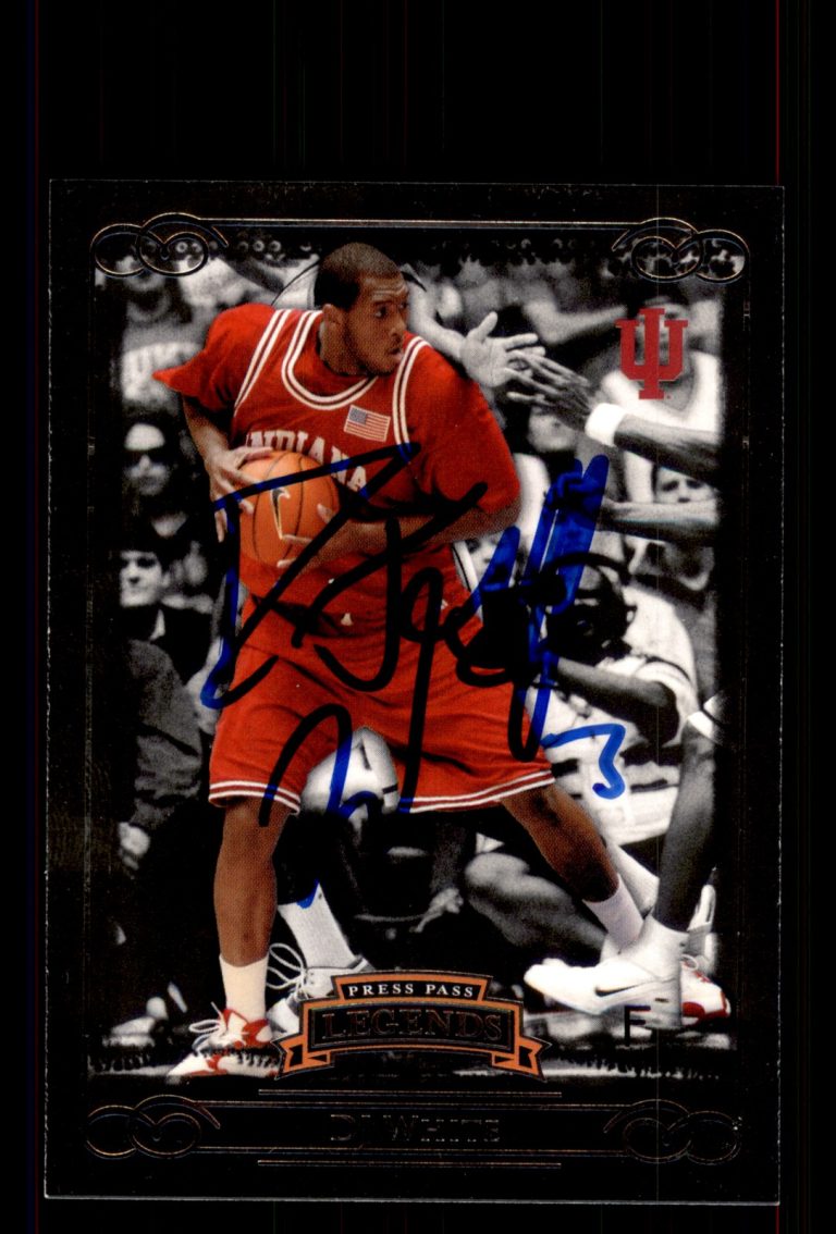 Signed Basketball Card Auto D.J. White 2008-09 Press Pass Legends #9 Hoosiers