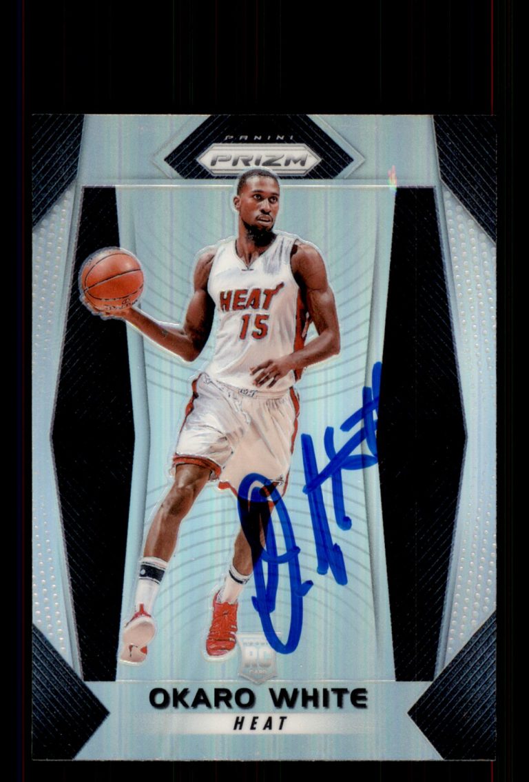 Signed Basketball Card Auto Okaro White 2017-18 Panini Prizm #52 Miami Heat