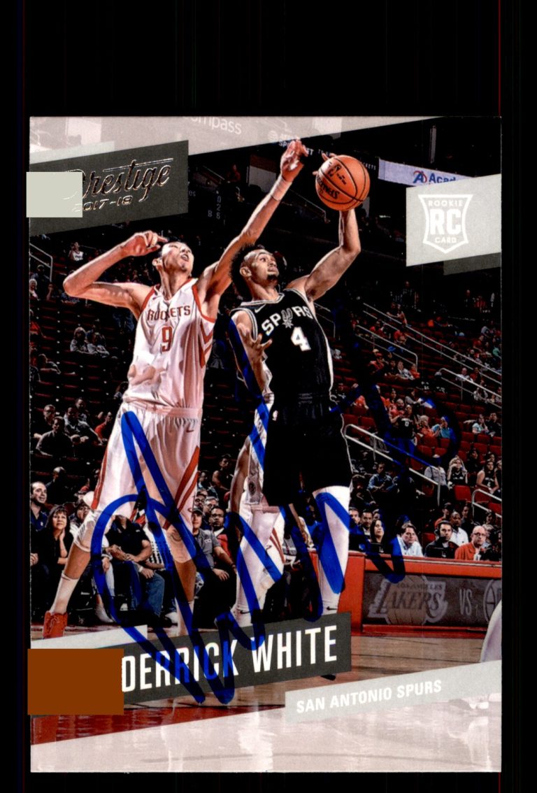 Signed Basketball Card Auto Derrick White 2017-18 Panini Prestige #178 Spurs