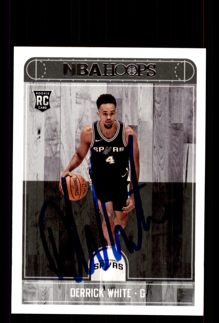 Signed Basketball Card Auto Derrick White 2017-18 Hoops #279 Spurs