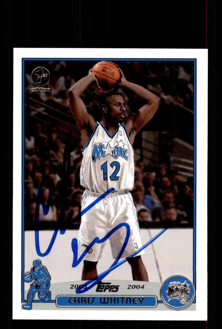 Signed Basketball Card Auto Chris Whitney 2003-04 Topps #98 Orlando Magic