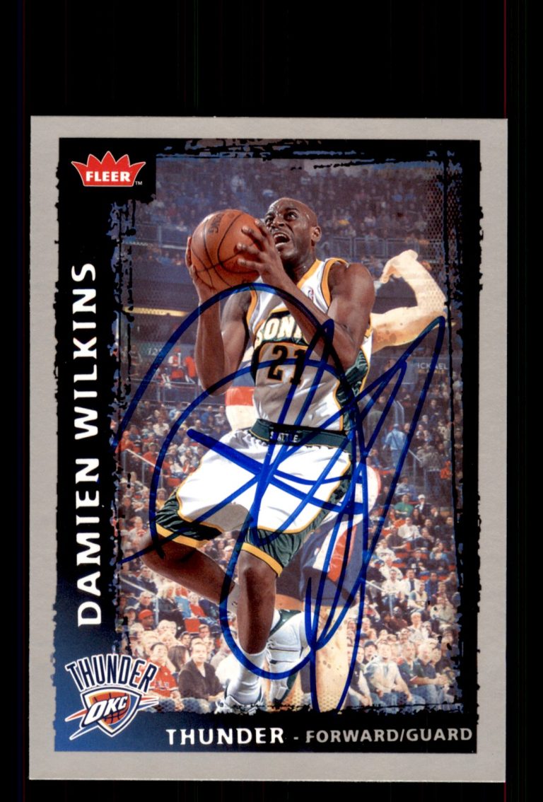 Signed Basketball Card Auto Damien Wilkins 2008-09 Fleer #198 Thunder