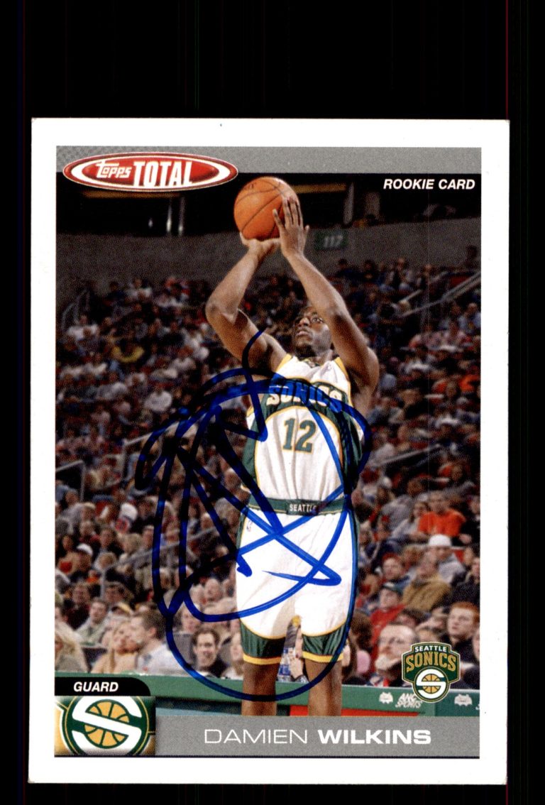 Signed Basketball Card Auto Damien Wilkins 2004-05 Topps Total #353