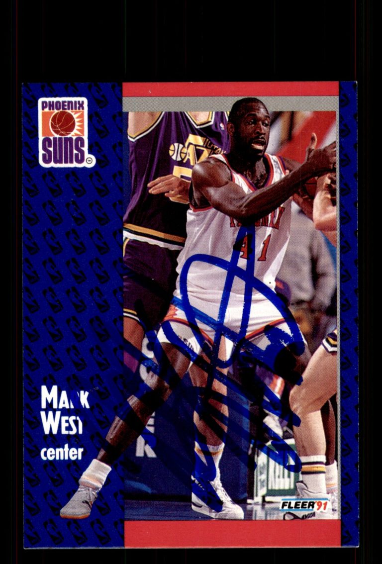 Signed Basketball Card Auto Mark West 1991-92 Fleer #165 Phoenix Suns