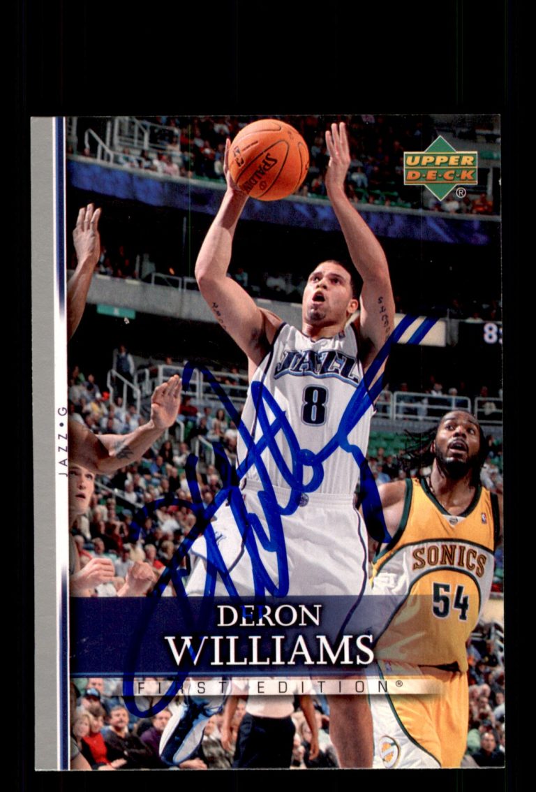 Signed Basketball Card Auto Deron Williams 2007-08 Upper Deck First Edition #84