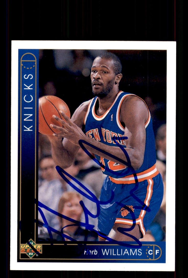 Signed Basketball Card Auto Herb Williams 1993-94 Upper Deck #315 Knicks
