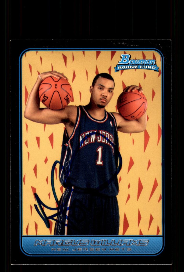 Signed Basketball Card Auto Marcus Williams 2006-07 Bowman #164 New Jersey Nets