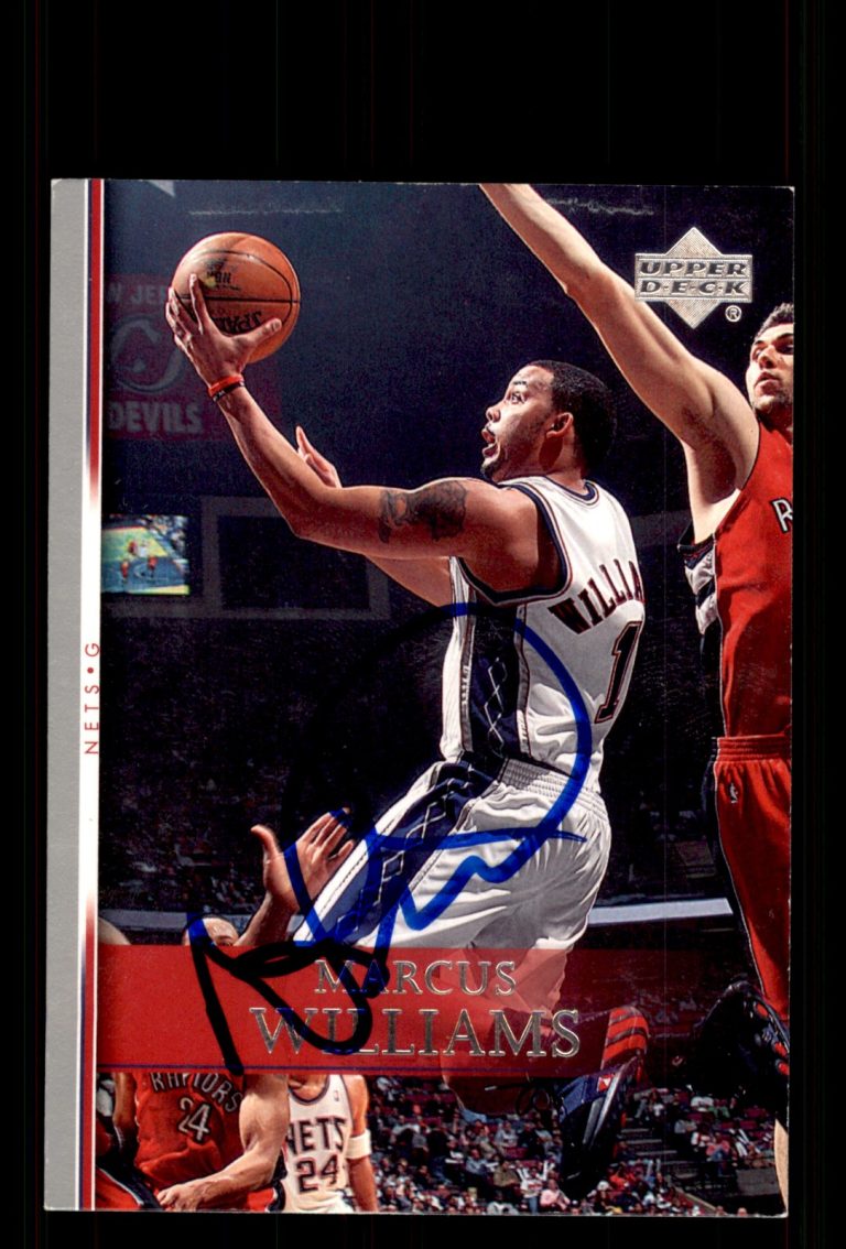 Signed Basketball Card Auto Marcus Williams 2007-08 Upper Deck #95 Nets