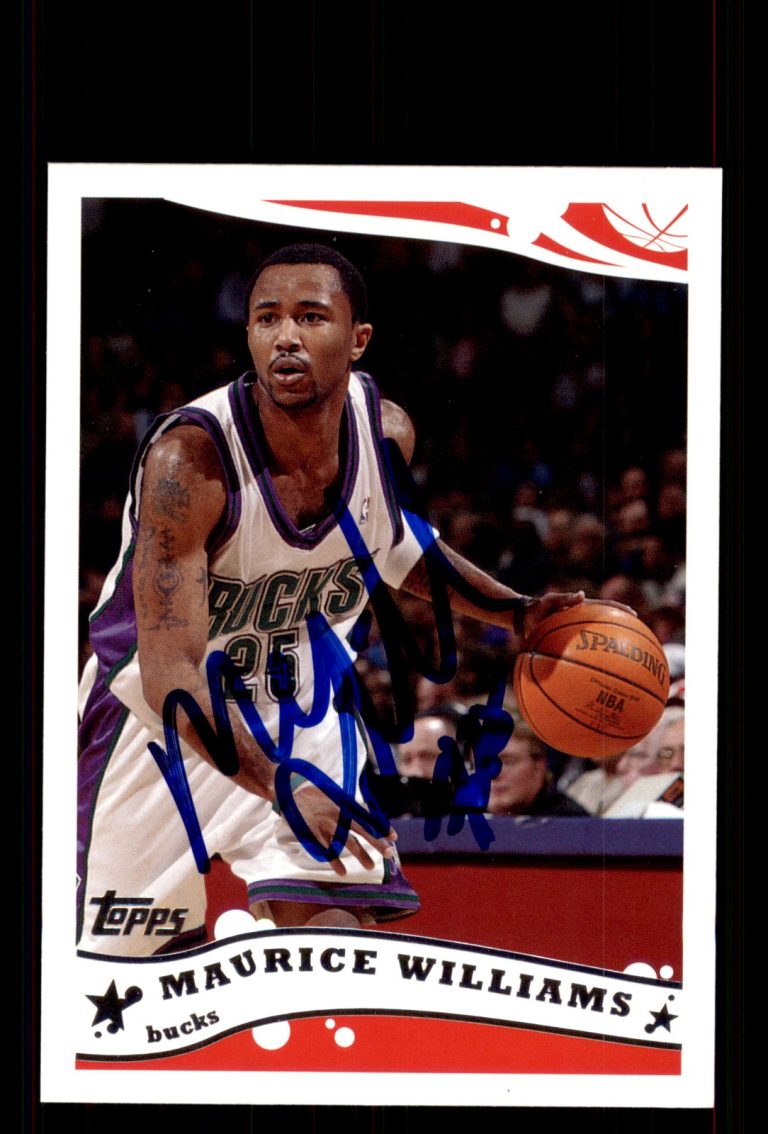 Signed Basketball Card Auto Maurice Williams 2005-06 Topps #159 Milwaukee Bucks