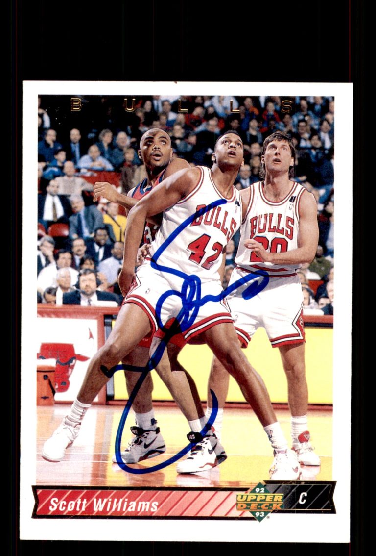 Signed Basketball Card Auto Scott Williams 1992-93 Upper Deck #171 Chicago Bulls