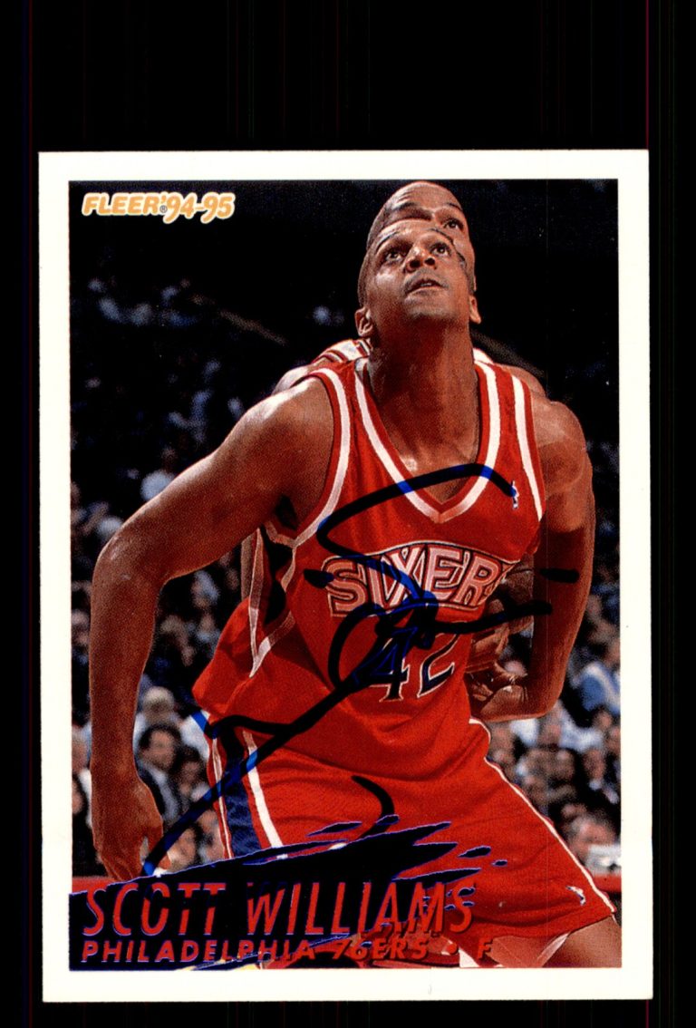 Signed Basketball Card Auto Scott Williams 1994-95 Fleer #346 Philadelphia 76ers