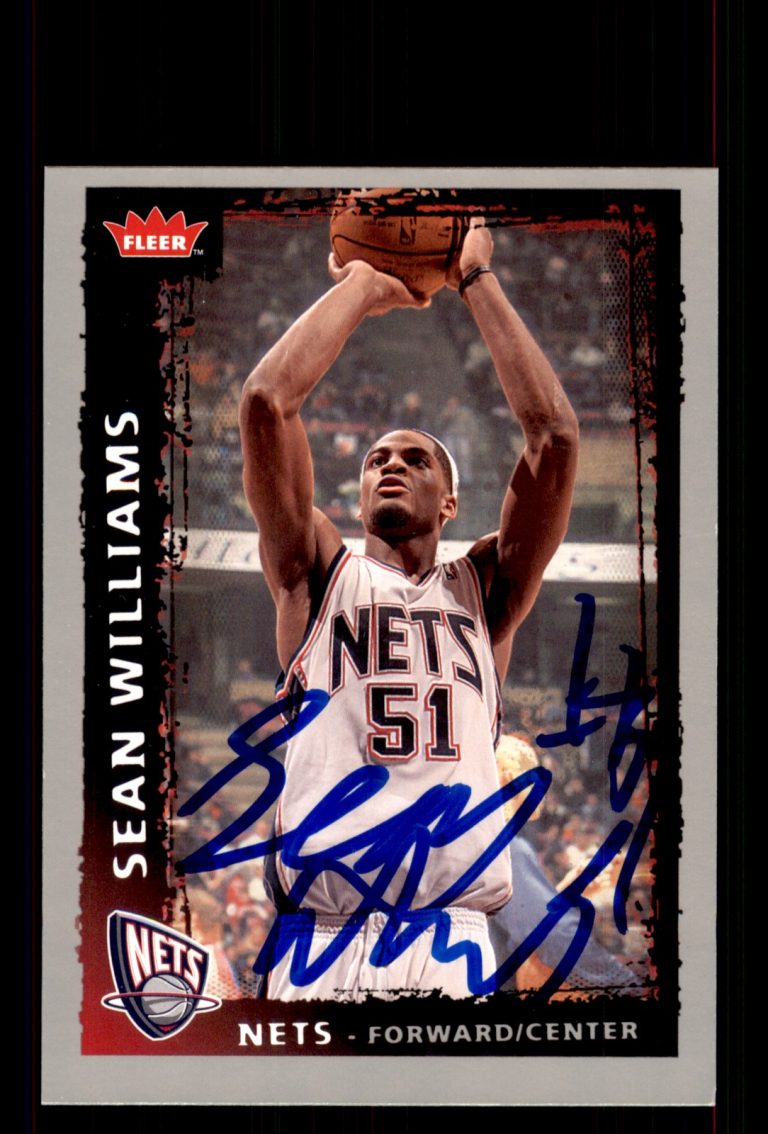 Signed Basketball Card Auto Sean Williams 2008-09 Fleer #64 New Jersey Nets