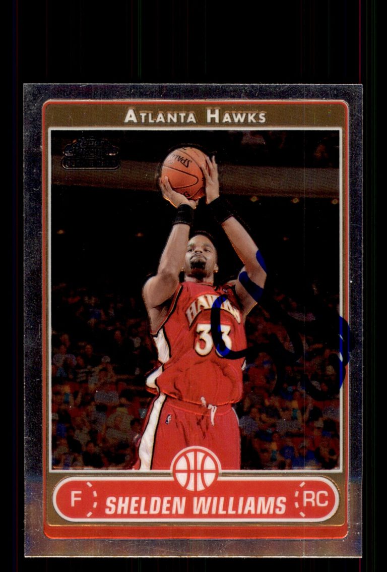 Signed Basketball Card Auto Shelden Williams 2006-07 Topps Chrome #171 Hawks