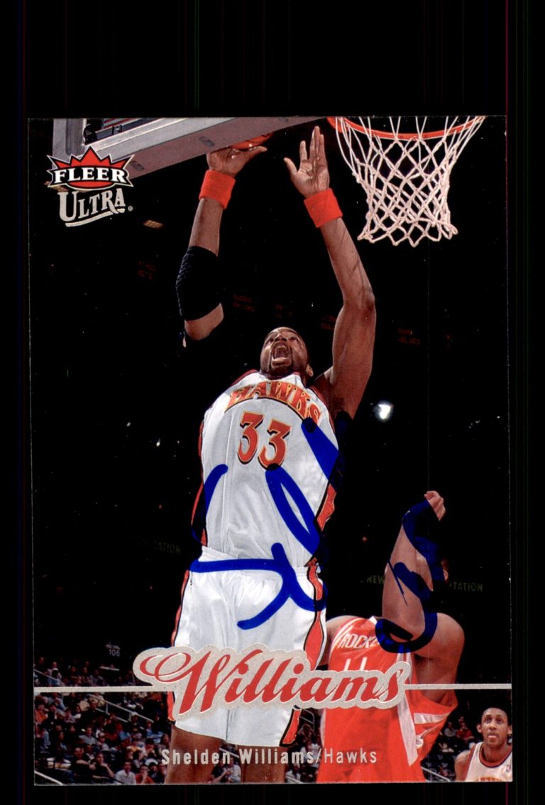Signed Basketball Card Auto Shelden Williams 2007-08 Ultra #6 Atlanta Hawks