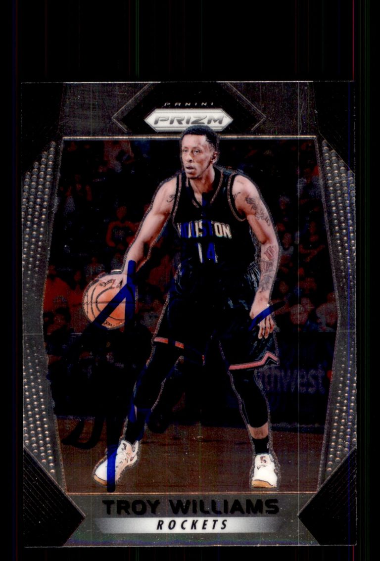 Signed Basketball Card Auto Troy Williams 2017-18 Panini Prizm #259 Rockets