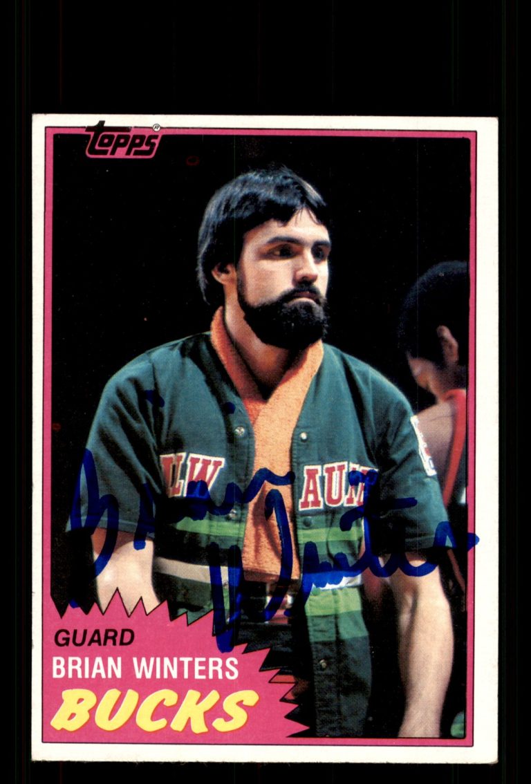 Signed Basketball Card Auto Brian Winters 1981-82 Topps #100 Milwaukee Bucks