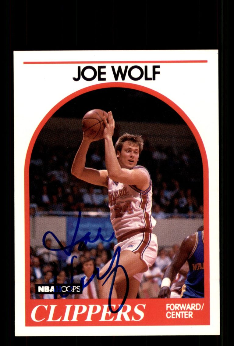 Signed Basketball Card Auto Joe Wolf 1989-90 Hoops #173 Los Angeles Clippers
