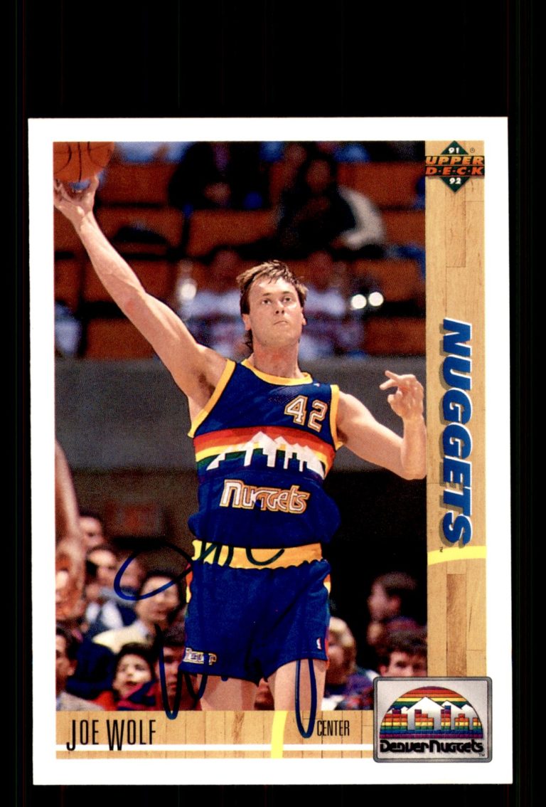 Signed Basketball Card Auto Joe Wolf 1991-92 Upper Deck #297 Denver Nuggets