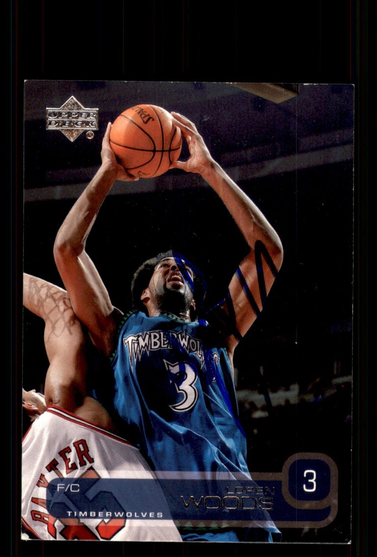 Signed Basketball Card Auto Loren Woods 2002-03 Upper Deck #307 Timberwolves
