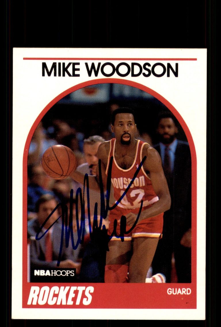 Signed Basketball Card Auto Mike Woodson 1989-90 Hoops #49 Rockets