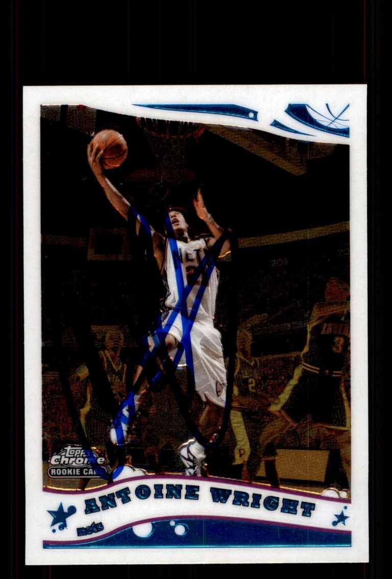 Signed Basketball Card Auto Antoine Wright 2005-06 Topps Chrome #179 Nets